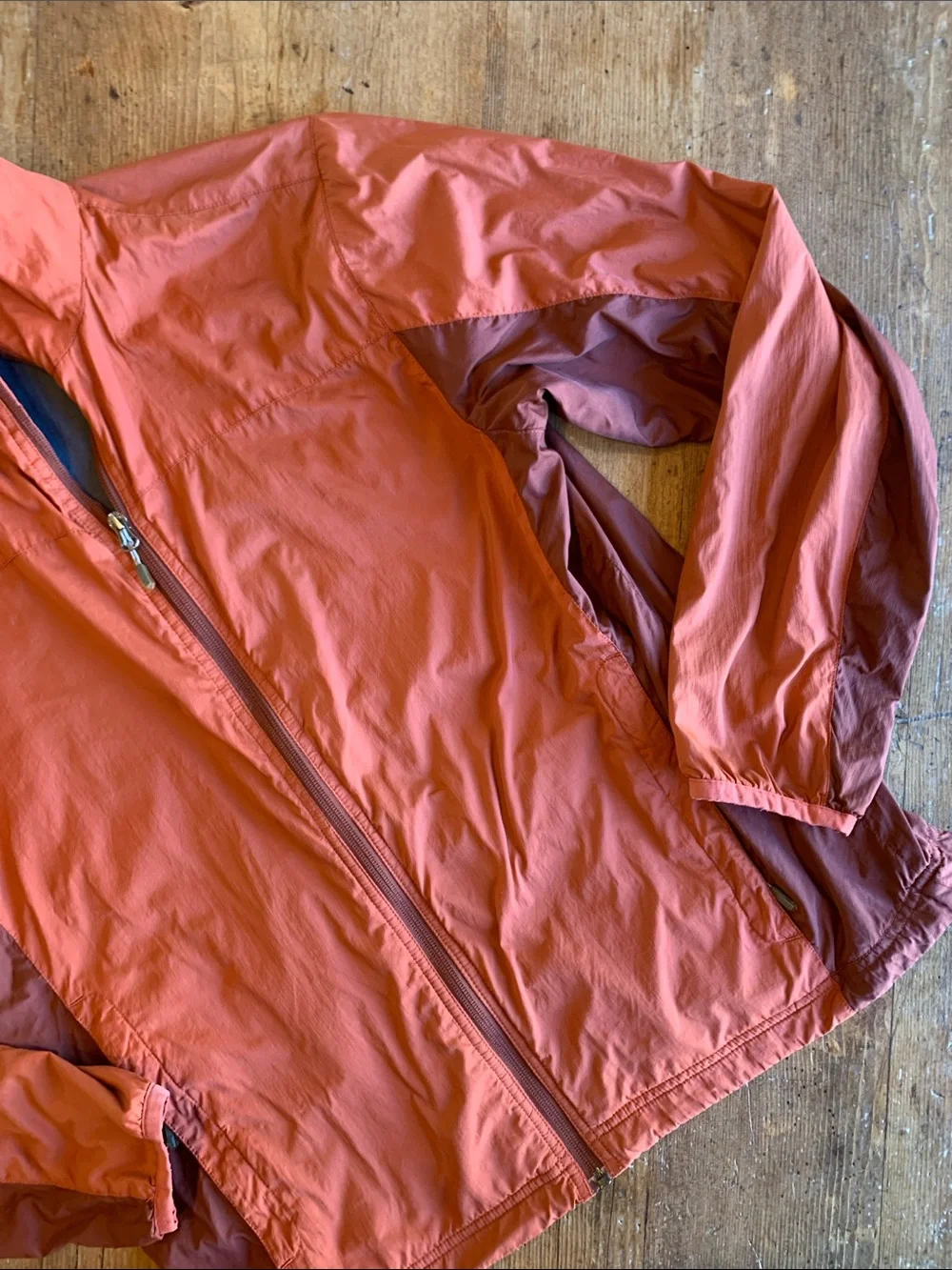 Alpine Men's Windbreaker Jacket in Rust with Dark Accent